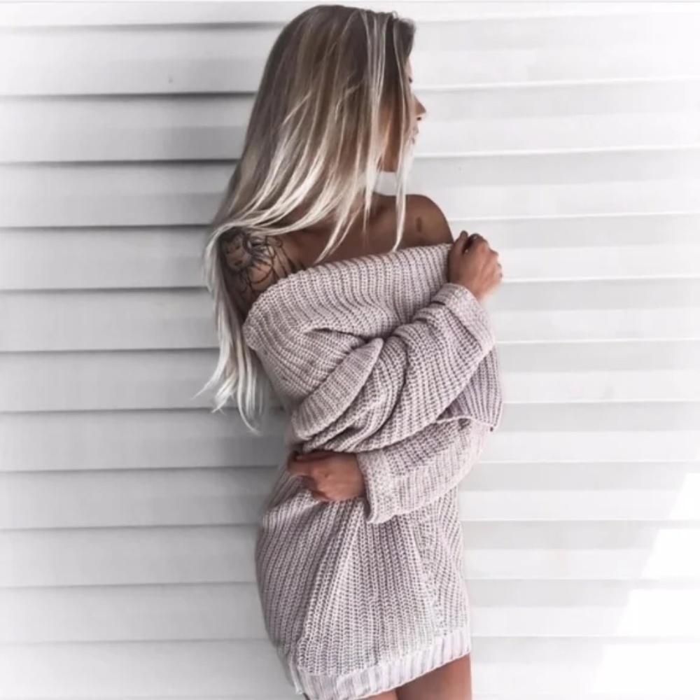 #22 Cozy off shoulder cable Knit Sweater Top - Picture 5 of 6